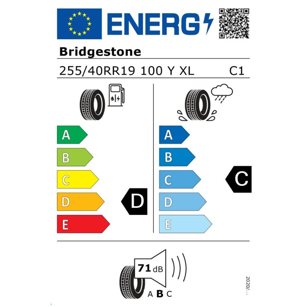 Bridgestone Potenza S001 255 40 R19 100Y XL A6A Reifenlabel Bridgestone Potenza S001 255 40 R19 100Y XL A6&A Reifenlabel