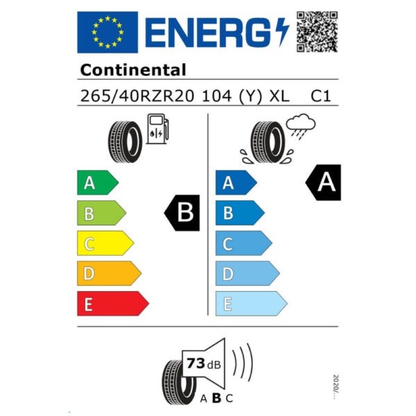 Continental SportContact 6 265 40 ZR20 104Y XL MO1B Reifenlabel