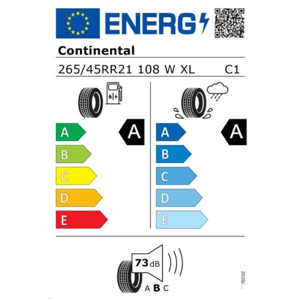 Continental SportContact 7 265 45 R21 108W XL FR POL Reifenlabel