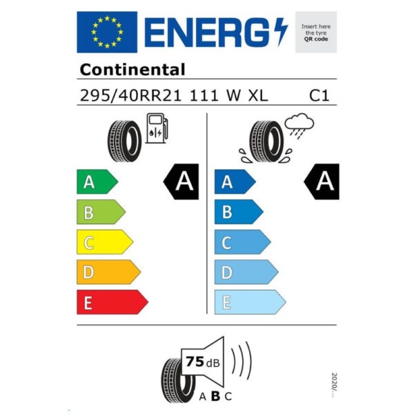Continental SportContact 7 295 40 R21 111W XL FR POL Reifenlabel