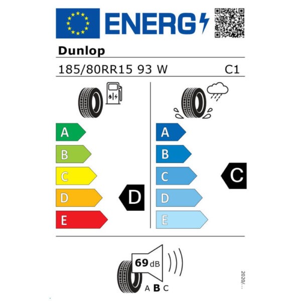 Dunlop Sport Classic 185 80 R15 93W Reifenlabel