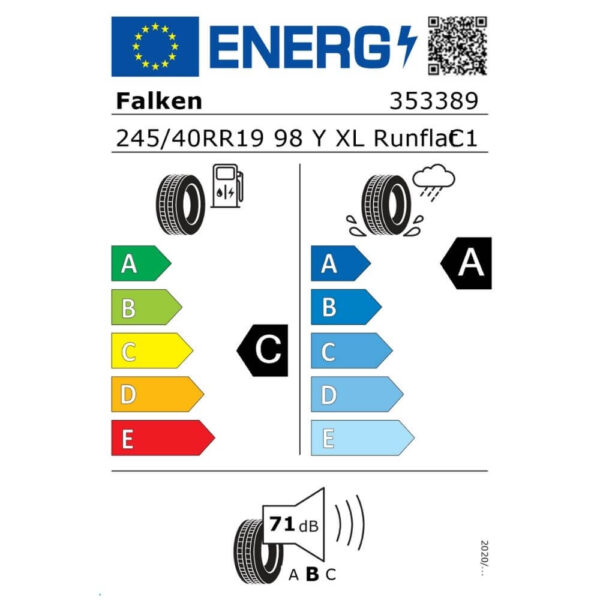 Falken Azenis FK520 245 40 R19 98Y XL FEXM Reifenlabel