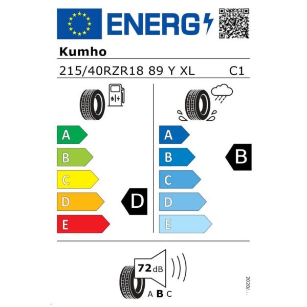Kumho ECSTA PS71 215 40 ZR18 89Y XL Reifenlabel