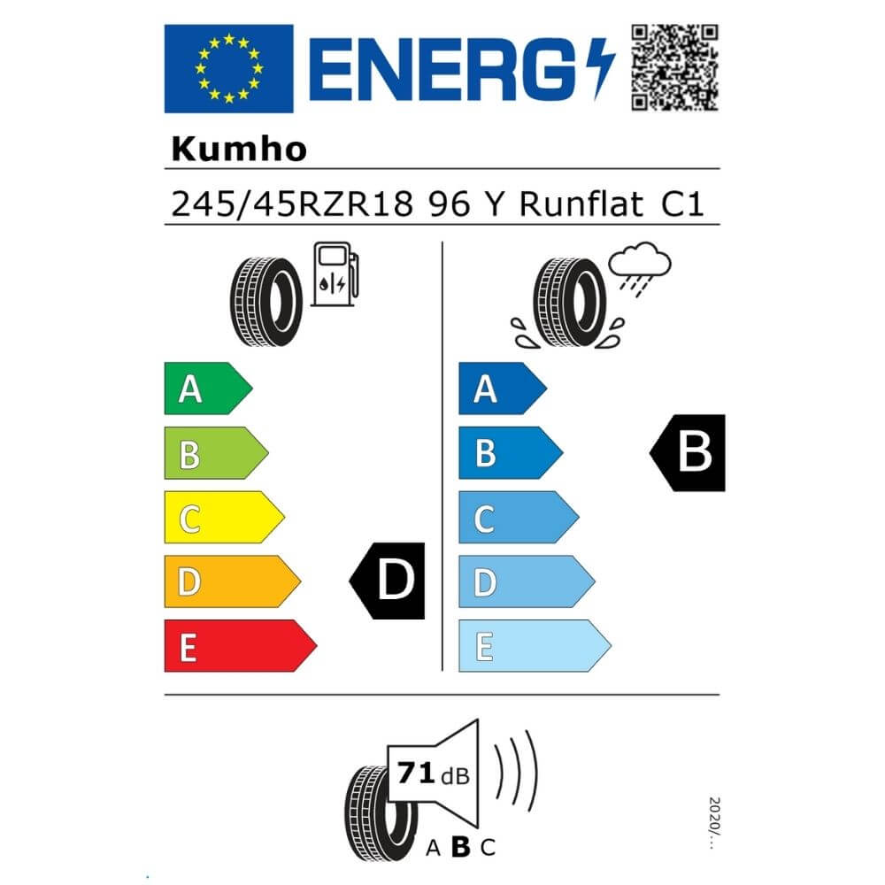 Kumho ECSTA PS71 245 45 ZR18 96Y 04X Reifenlabel Kumho ECSTA PS71 245 45 ZR18 96Y 04X Reifenlabel
