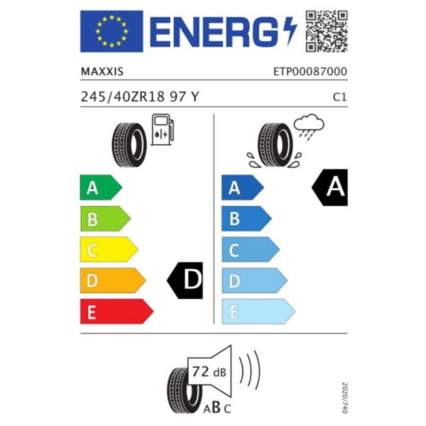 Maxxis Victra Sport 5 245 40 ZR18 97Y XL Reifenlabel