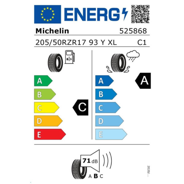 Michelin Pilot Sport 4 205 50 ZR17 93Y XL RG Reifenlabel