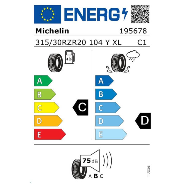 Michelin Pilot Sport Cup 2 R 315 30 ZR20 104Y XL K1 Reifenlabel