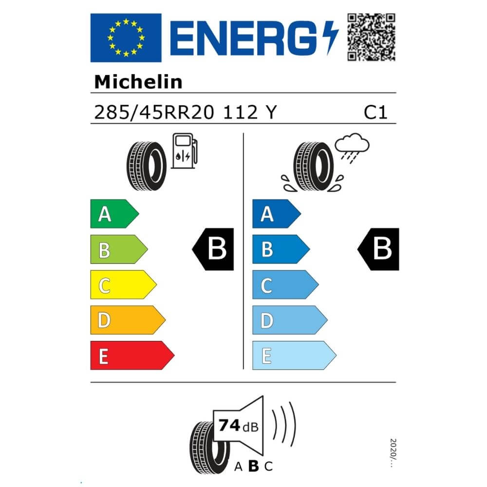Michelin Pilot Sport EV 285 45 R20 112Y XL NE0 RG Reifenlabel Michelin Pilot Sport EV 285 45 R20 112Y XL NE0 RG Reifenlabel