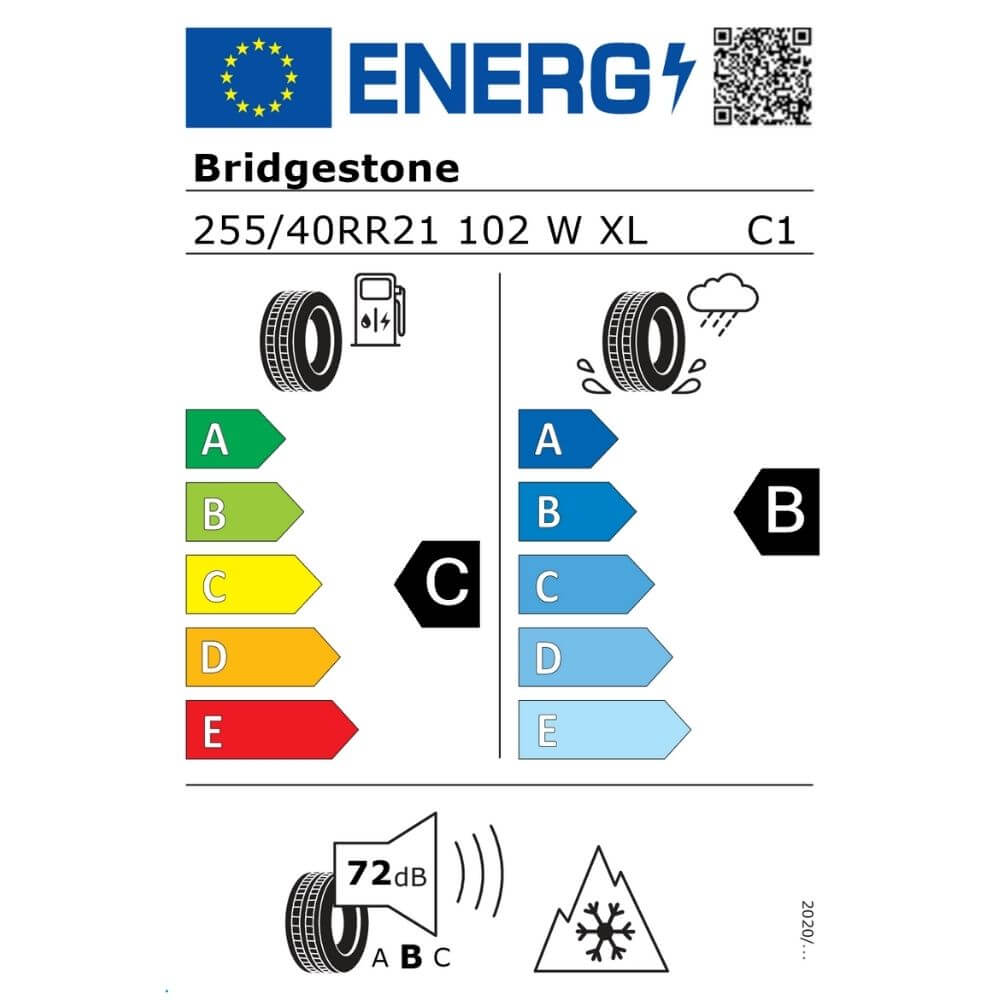 Bridgestone Blizzak 6 Enliten 255 40 R21 102W XL Reifenlabel Bridgestone Blizzak 6 Enliten 255 40 R21 102W XL Reifenlabel