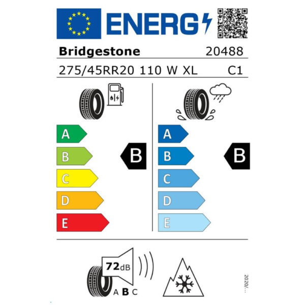Bridgestone Blizzak 6 Enliten 275 45 R20 110W XL Reifenlabel