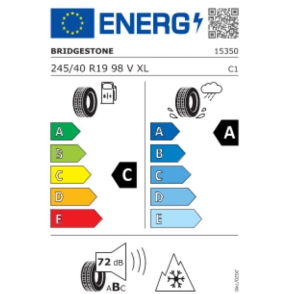 Bridgestone Blizzak LM005 245 40 R19 98V XL TL LAML Reifenlabel