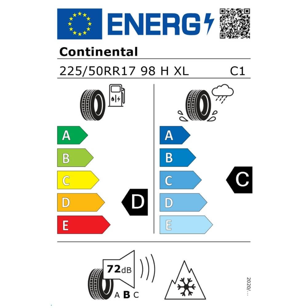 Continental WinterContact TS 850 P 225 50 R17 98H XL FR CS Reifenlabel Continental WinterContact TS 850 P 225 50 R17 98H XL FR CS Reifenlabel