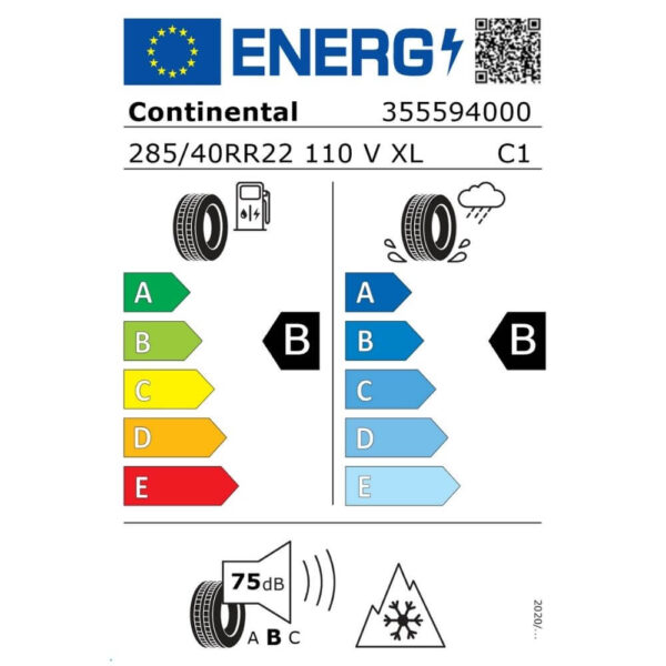Continental WinterContact TS 850 P 285 40 R22 110V XL FR AO Reifenlabel