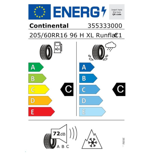 Continental WinterContact TS 860 S 205 60 R16 96H XL SSR CC72 Reifenlabel