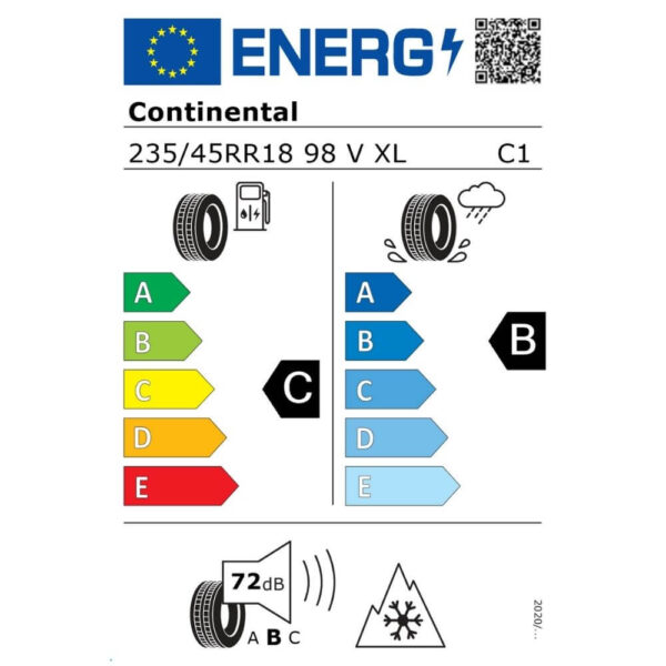 Continental WinterContact TS 860 S 235 45 R18 98V XL T0 SIL Reifenlabel