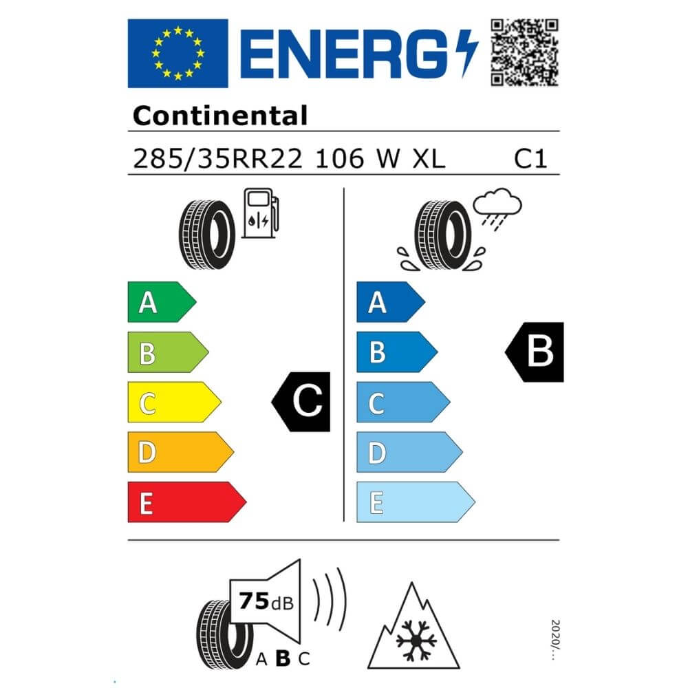 Continental WinterContact TS 860 S 285 35 R22 106W XL FR AO Reifenlabel Continental WinterContact TS 860 S 285 35 R22 106W XL FR AO Reifenlabel