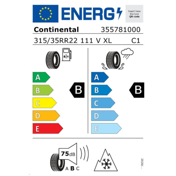 Continental WinterContact TS 860 S 315 35 R22 111V XL FR Reifenlabel