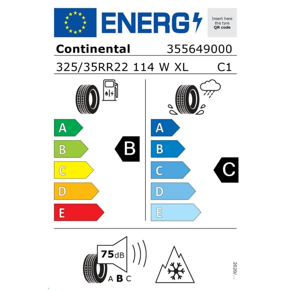 Continental WinterContact TS 860 S 325 35 R22 114W XL FR Reifenlabel Continental WinterContact TS 860 S 325 35 R22 114W XL FR Reifenlabel