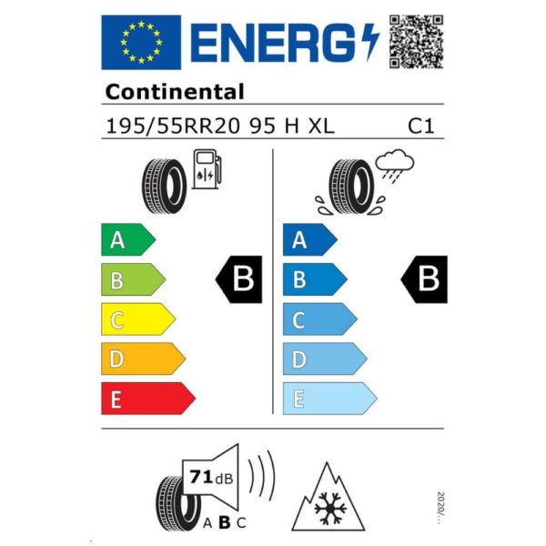 Continental WinterContact TS 870 P 195 55 R20 95H XL Reifenlabel