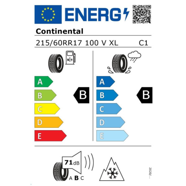 Continental WinterContact TS 870 P 215 60 R17 100V XL FR Reifenlabel