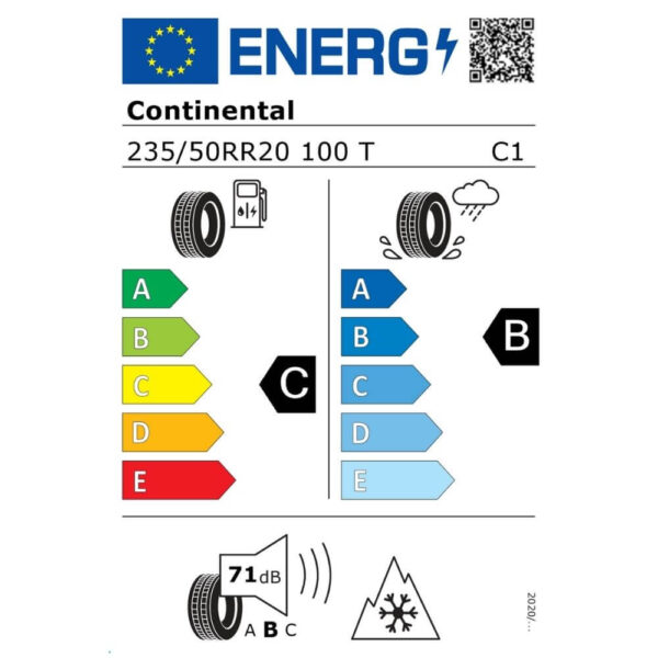 Continental WinterContact TS 870 P 235 50 R20 100T FR CS Reifenlabel