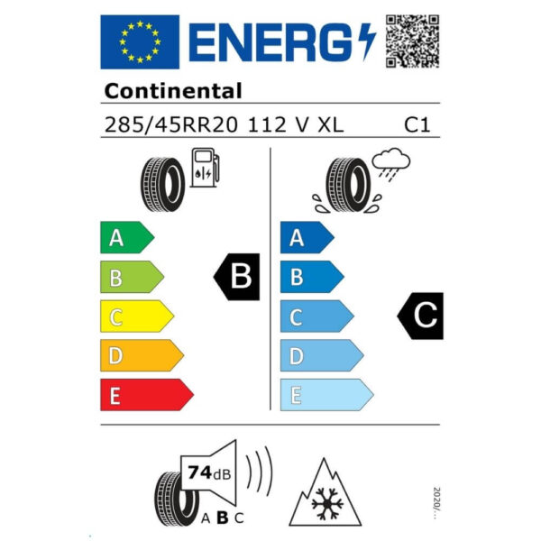 Continental WinterContact TS 870 P 285 45 R20 112V XL FR Reifenlabel