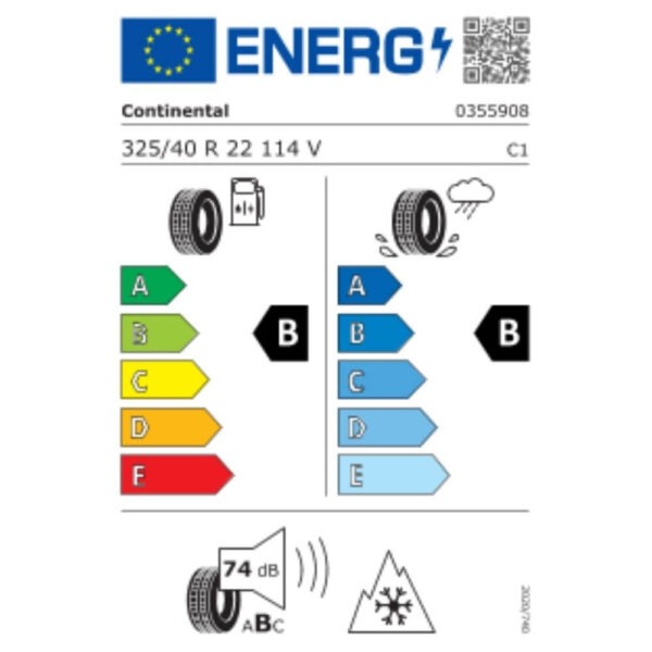 Continental WinterContact TS 870 P 325 40 R22 114V FR Reifenlabel