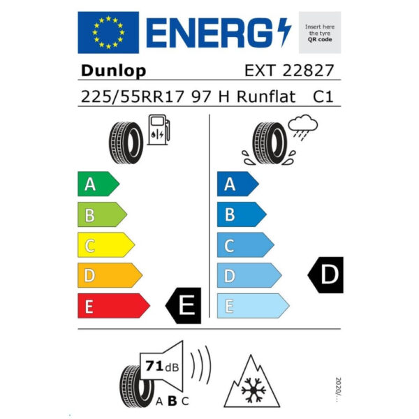 Dunlop SP Winter Sport 3D 225 55 R17 97H ROF Reifenlabel