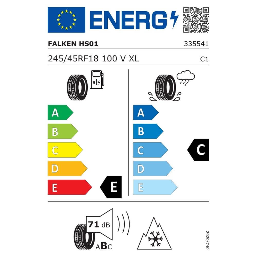 Falken Eurowinter HS01 245 45 RF18 100V XL Reifenlabel Falken Eurowinter HS01 245 45 RF18 100V XL Reifenlabel