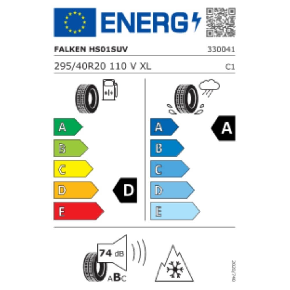 Falken Eurowinter HS01 SUV 295 40 R20 110V XL Reifenlabel Falken Eurowinter HS01 SUV 295 40 R20 110V XL Reifenlabel