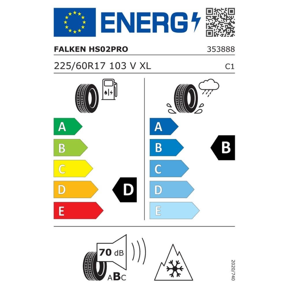 Falken Eurowinter HS02 Pro 225 60 R17 103V XL Reifenlabel Falken Eurowinter HS02 Pro 225 60 R17 103V XL Reifenlabel
