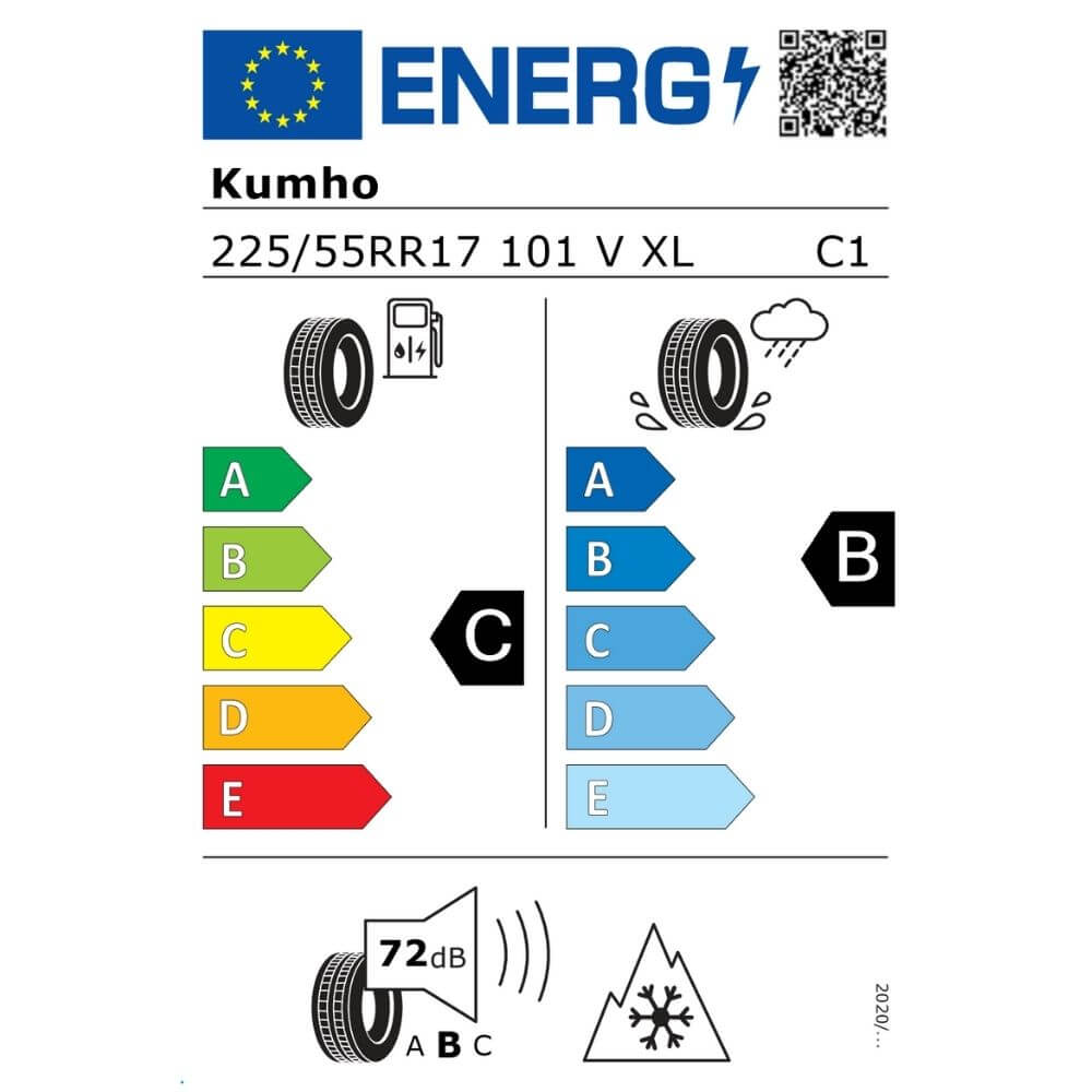 Kumho WinterCraft WP52 225 55 R17 101V XL Reifenlabel 1 Kumho WinterCraft WP52 225 55 R17 101V XL Reifenlabel