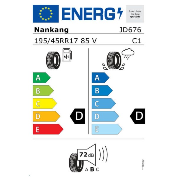 Nankang Sportnex AR-1 195 45 R17 85V XL Reifenlabel