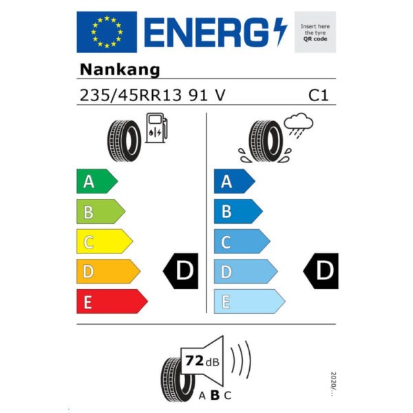 Nankang Sportnex AR-1 235 45R13 91V XL Reifenlabel