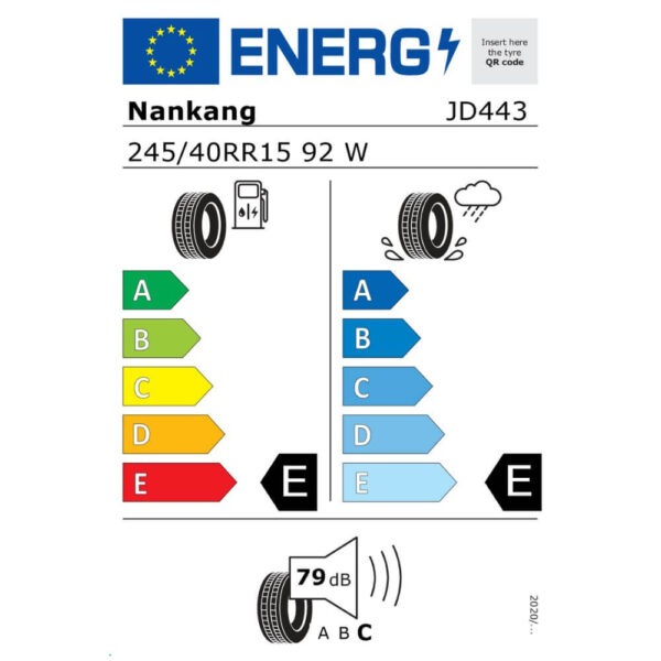 Nankang Sportnex AR-1 245 40ZR15 92W XL Reifenlabel