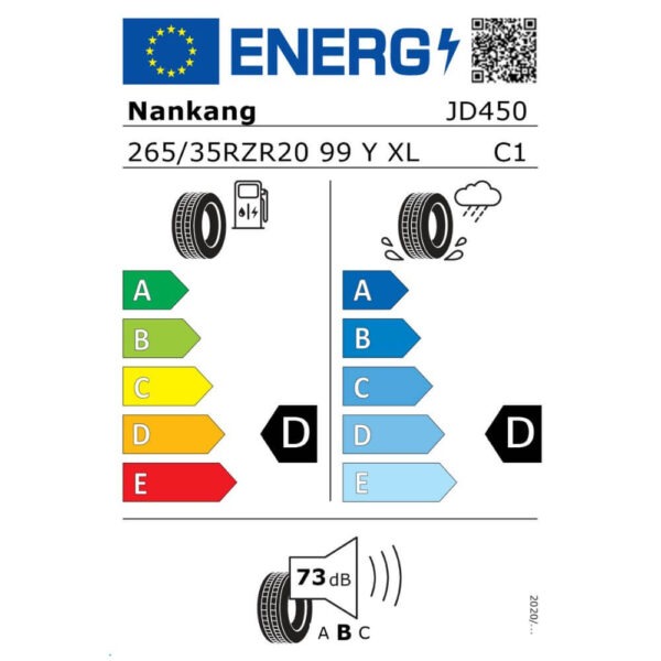 Nankang Sportnex AR-1 265 35 ZR20 99Y XL Reifenlabel