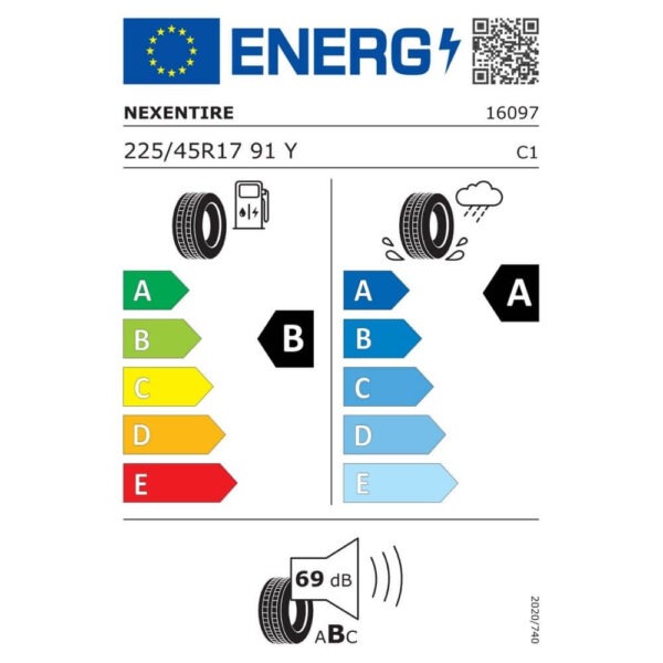 Nexen N'Fera Sport 225 45 R17 91Y Reifenlabel