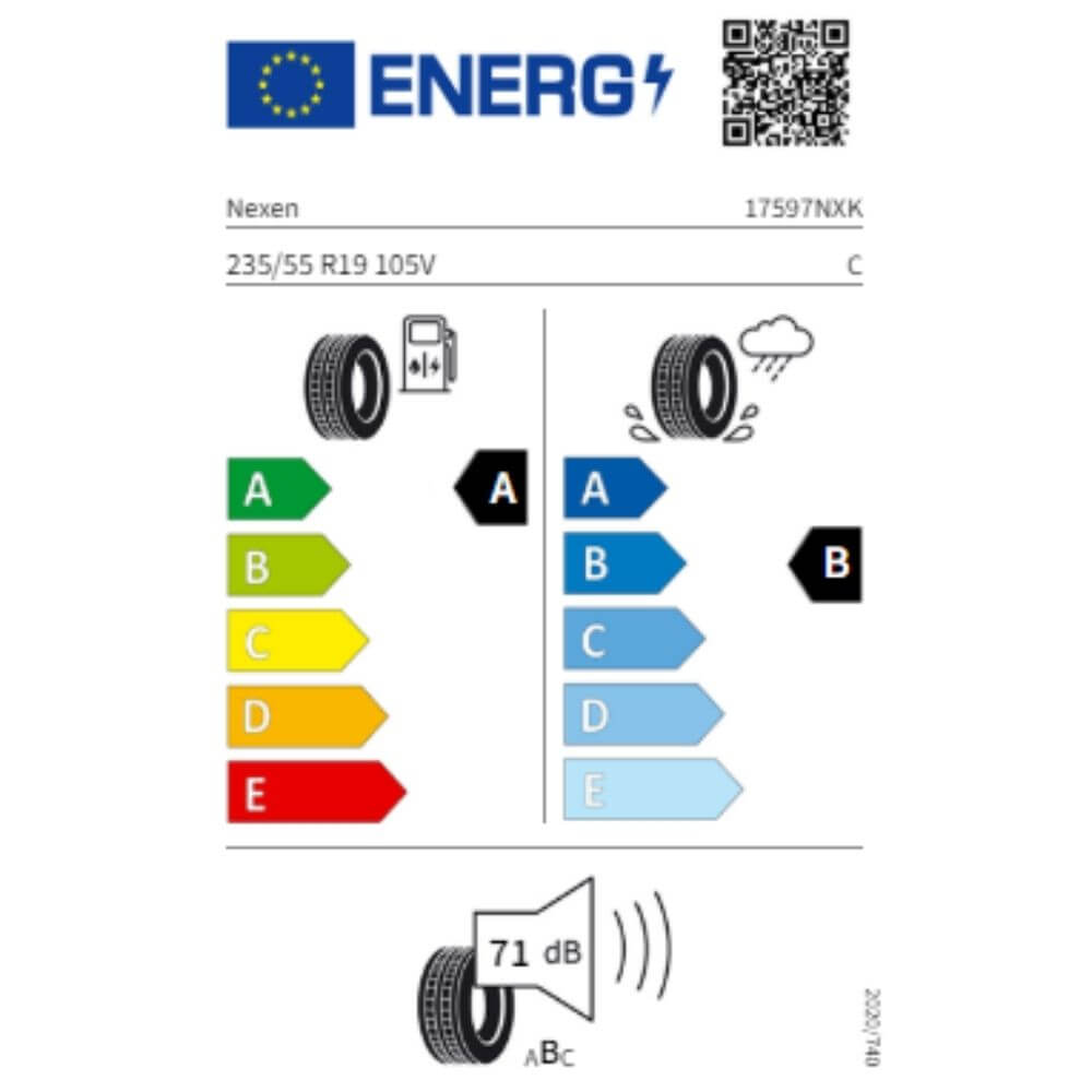 Nexen NFera Sport 235 55 R19 105V AB71 Reifenlabel Nexen N'Fera Sport 235 55 R19 105V AB71 Reifenlabel