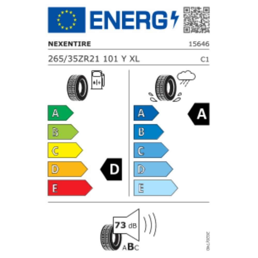 Nexen NFera Sport 265 35 ZR21 101Y Reifenlabel Nexen N'Fera Sport 265 35 ZR21 101Y Reifenlabel