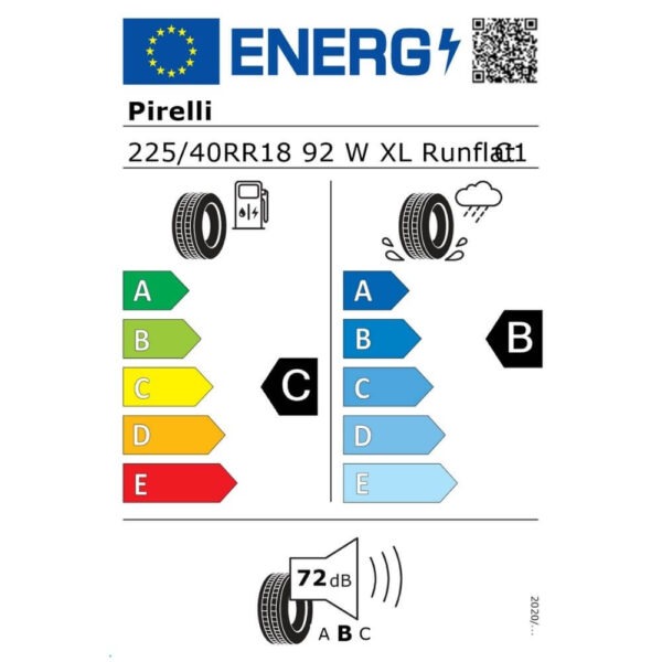 Pirelli P Zero 225 40 R18 92W XL r-f (MOE) Reifenlabel