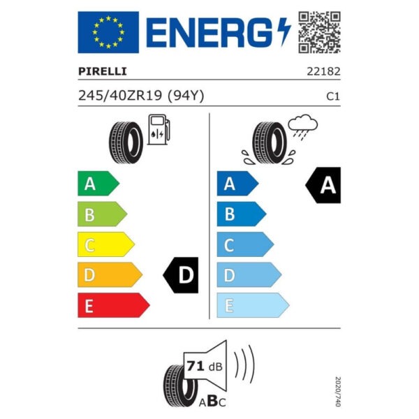 Pirelli P Zero 245 40 ZR19 94Y (J) Reifenlabel