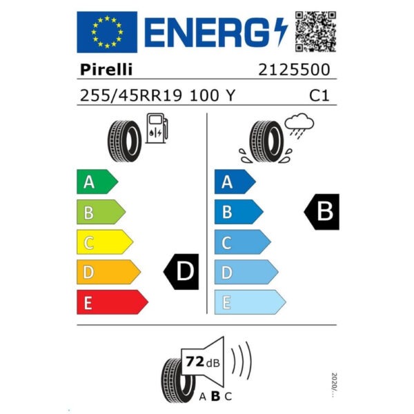 Pirelli P Zero 255 45 R19 100Y (AO) Reifenlabel