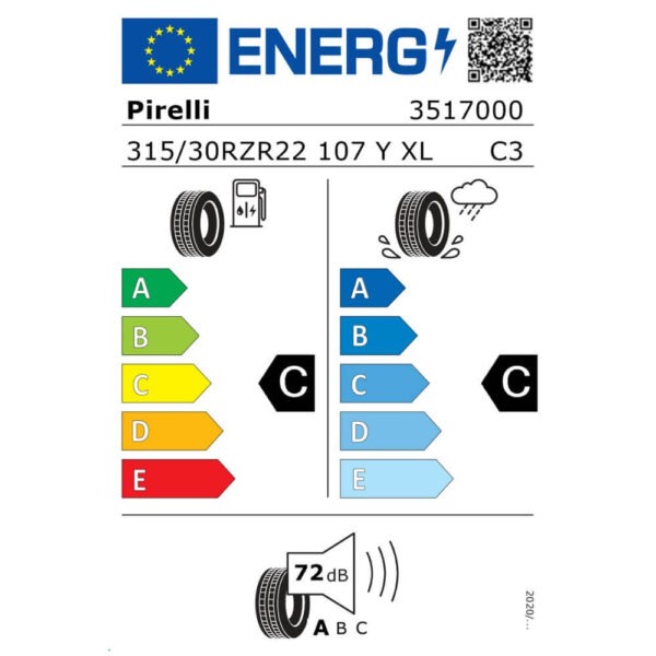 Pirelli P Zero Corsa PZC4 315 30 ZR22 107Y XL (N0) Reifenlabel