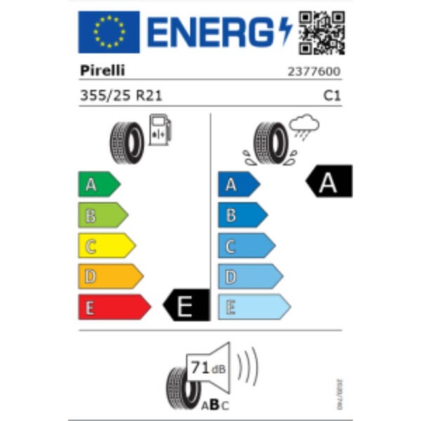 Pirelli P Zero Corsa System 355 25 ZR21 107Y XL L CORSA ASIMMETRICO 2 Reifenlabel