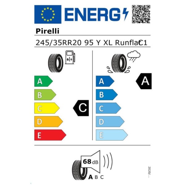 Pirelli P Zero PZ4 245 35 R20 95Y XL r-f ()(MOE) Reifenlabel