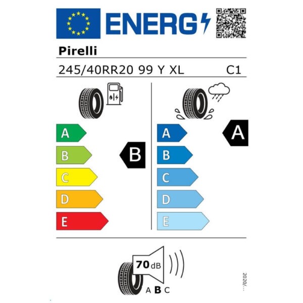 Pirelli P Zero PZ4 245 40 R20 99Y XL ncs elt Reifenlabel