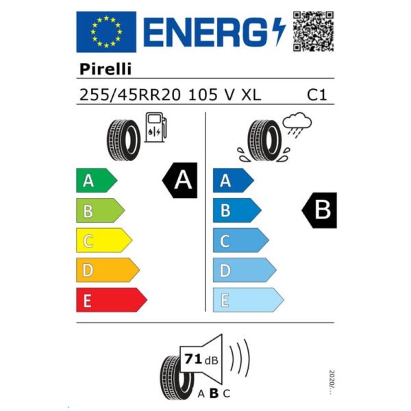 Pirelli P Zero PZ4 255 45 R20 105V XL (KS)ncs elt Reifenlabel