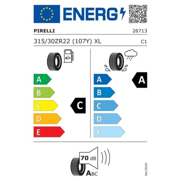 Pirelli P Zero PZ4 315 30 R22 107Y XL (II) Reifenlabel