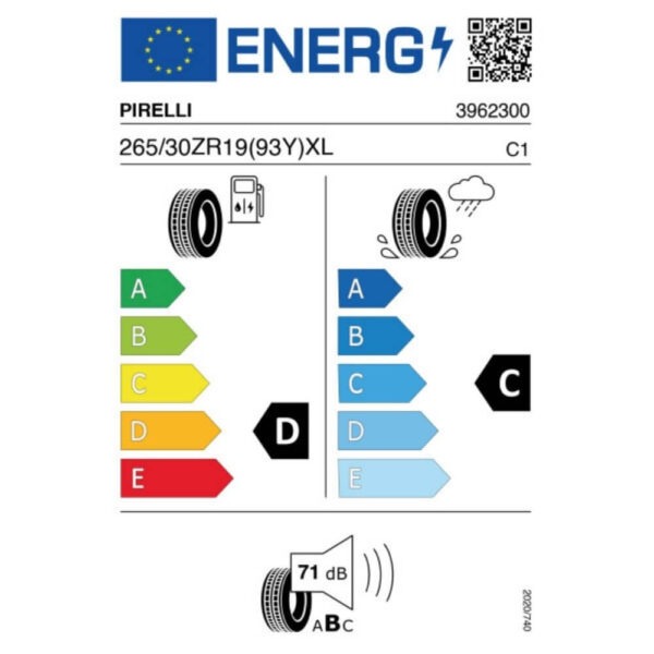 Pirelli P Zero Trofeo R 265 30 ZR19 XL 93Y Reifenlabel