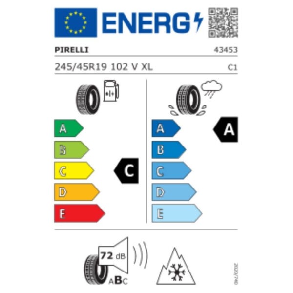 Pirelli P Zero Winter 245 45 R19 102V XL elt Reifenlabel